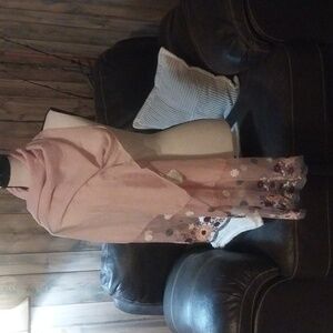 Thin Pink Gauze Embroidered Floral Scarf Shawl Cottagecore Grandmacore Scarf Y2K